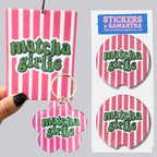 Matcha Girlie Car Accessory Bundle  | Keychain, Car Coaster Set and Air Freshener Fragrance (Copy)