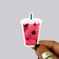 Pink Berry Drink Waterproof Sticker / Magnet