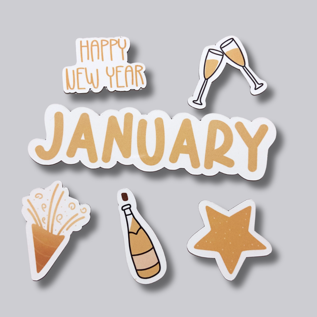 January New Year Calendar Magnets