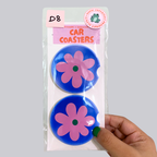 Blue Flower Ceramic Car Coasters