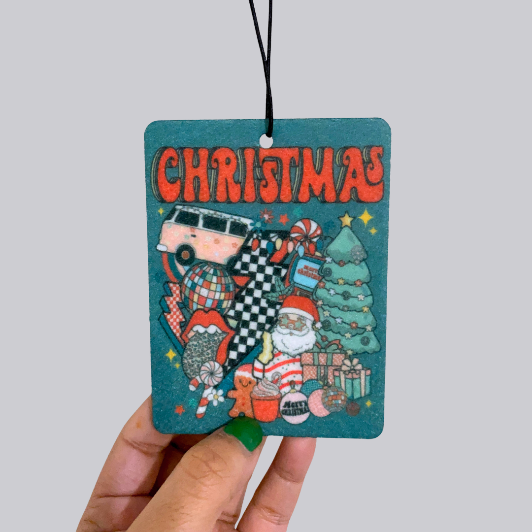 Christmas Collage Hanging Car Air Freshener
