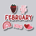 February Valentines Calendar Magnets
