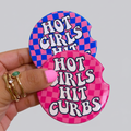 Hot Girls Hit Curbs Ceramic Car Coasters