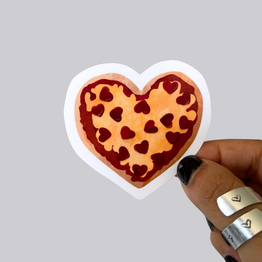 Heart Pizza Sticker / Magnet