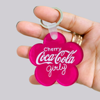 Soda Girly Floral Acrylic Keychain