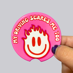 My Driving Scares Me Too Ceramic Car Coasters
