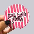 Iced Latte Girlie Ceramic Car Coasters
