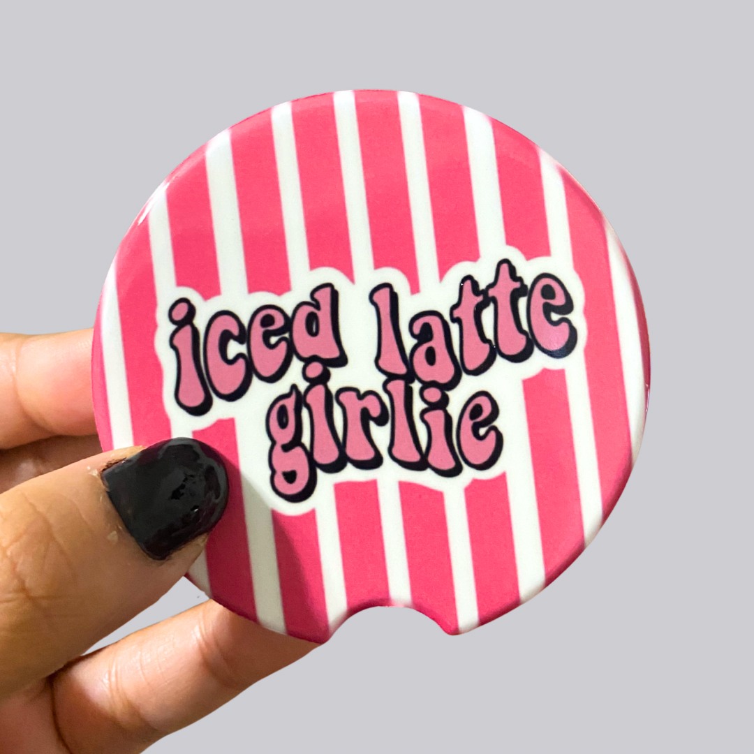 Iced Latte Girlie Ceramic Car Coasters