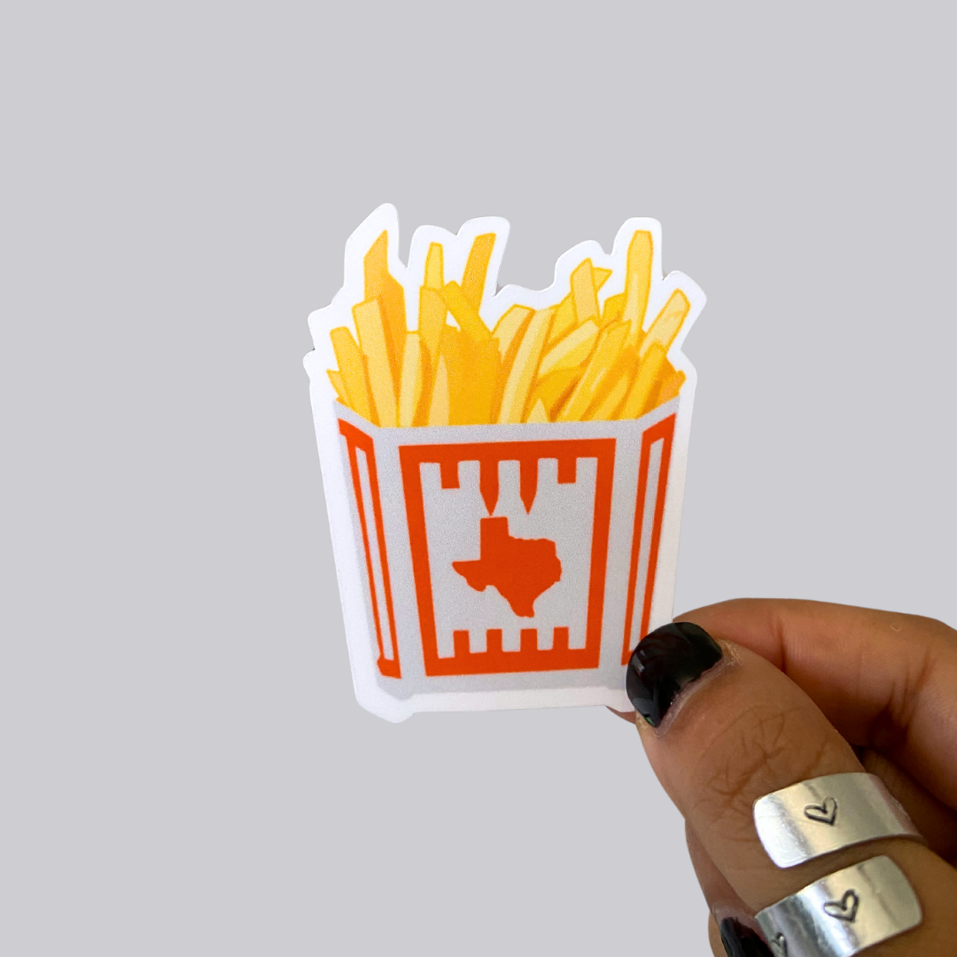 Texas Favorite Fries Waterproof Sticker / Magnet