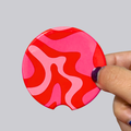Pink and Red Swirl Ceramic Car Coasters