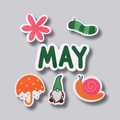 May Spring Calendar Magnets