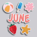 June Summer Calendar Magnets