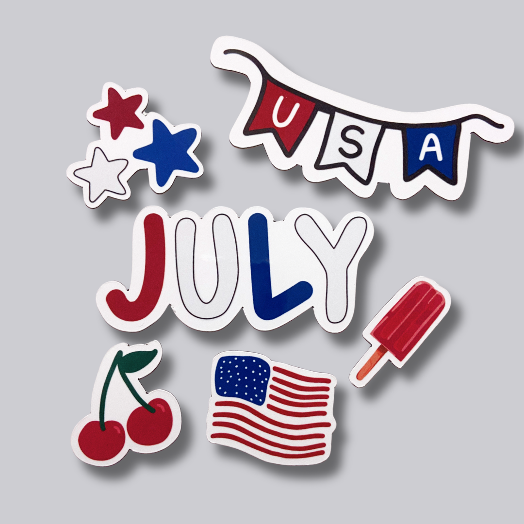 July Summer / Fourth of July Calendar Magnets