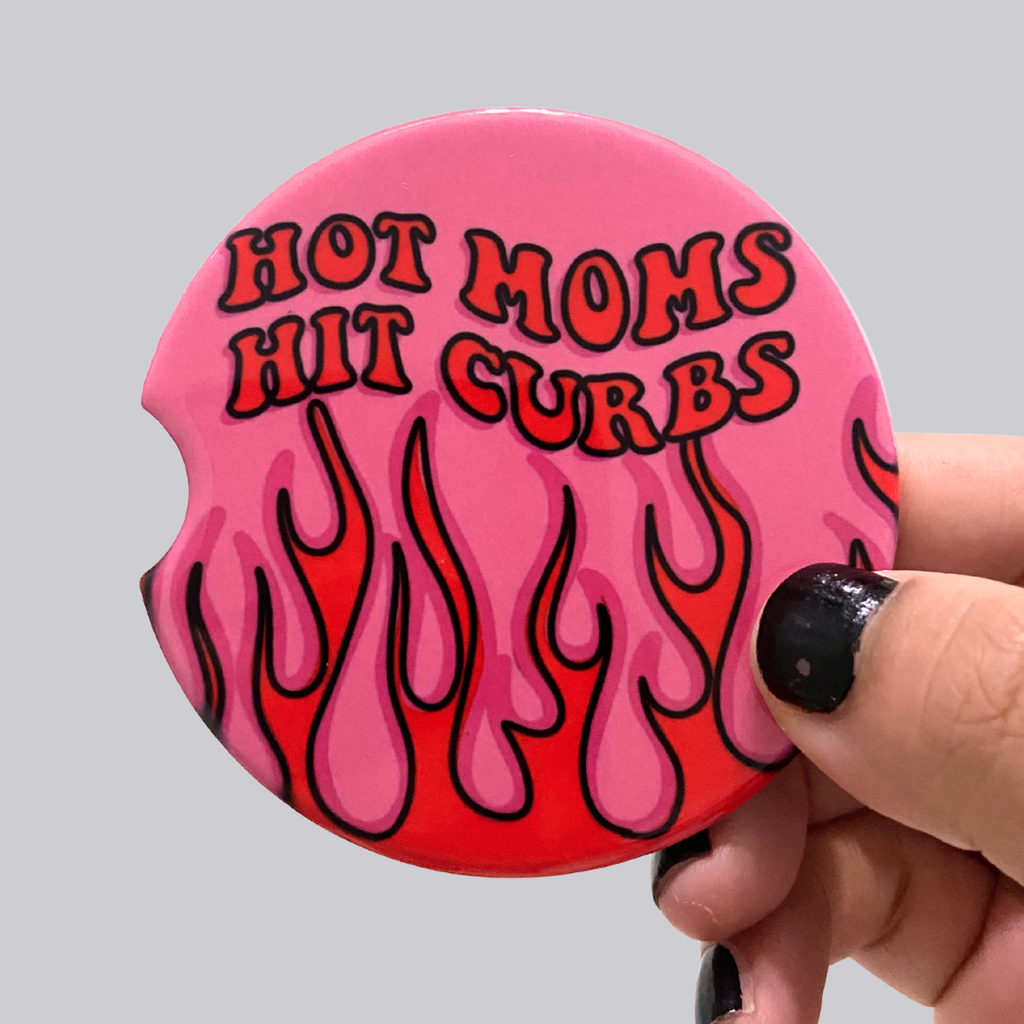 Hot Moms Hit Curbs Ceramic Car Coasters