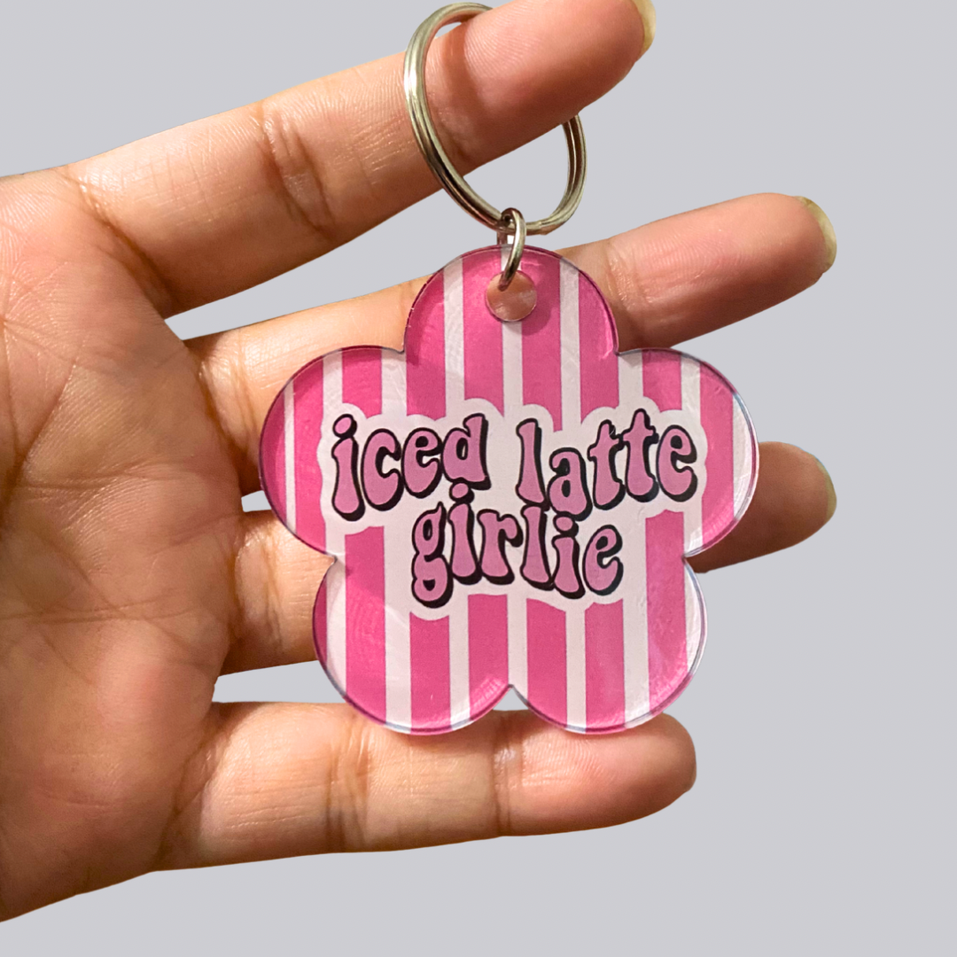 Iced Latte Girlie Acrylic Keychain