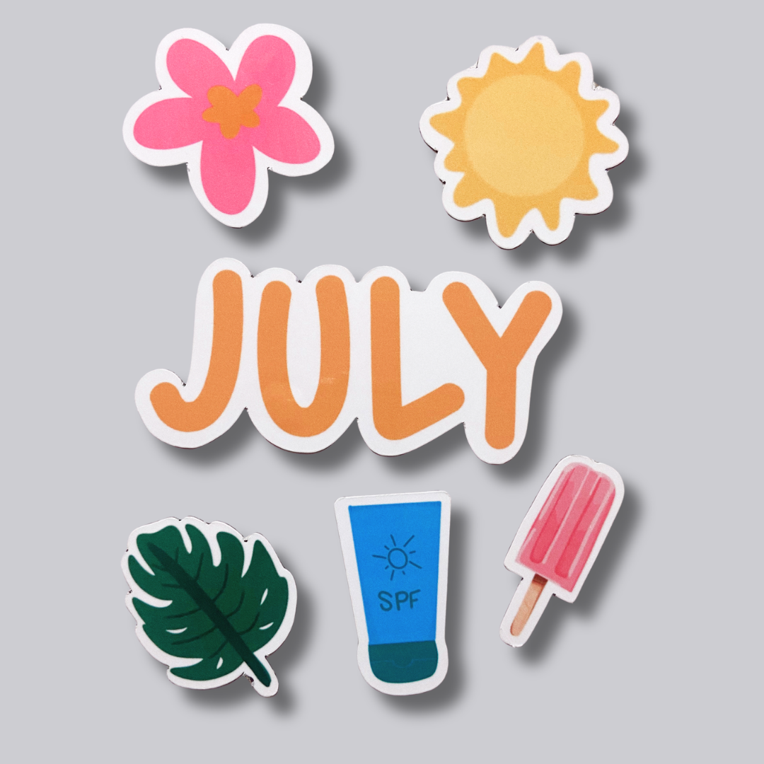 July Summer / Fourth of July Calendar Magnets