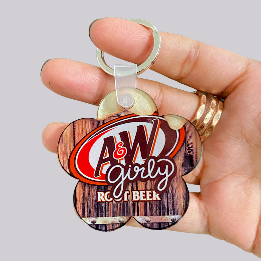 Soda Girly Floral Acrylic Keychain