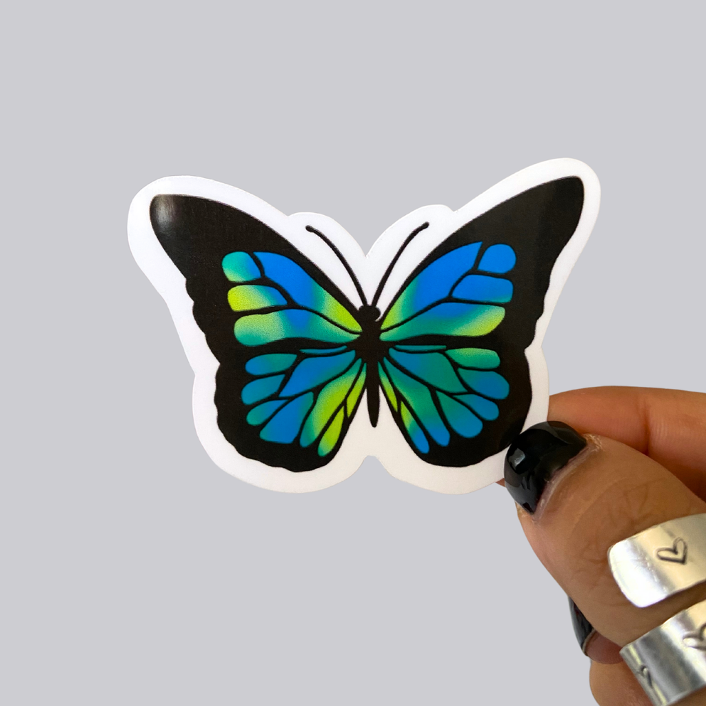 Multicolor Butterfly Sticker / Magnet