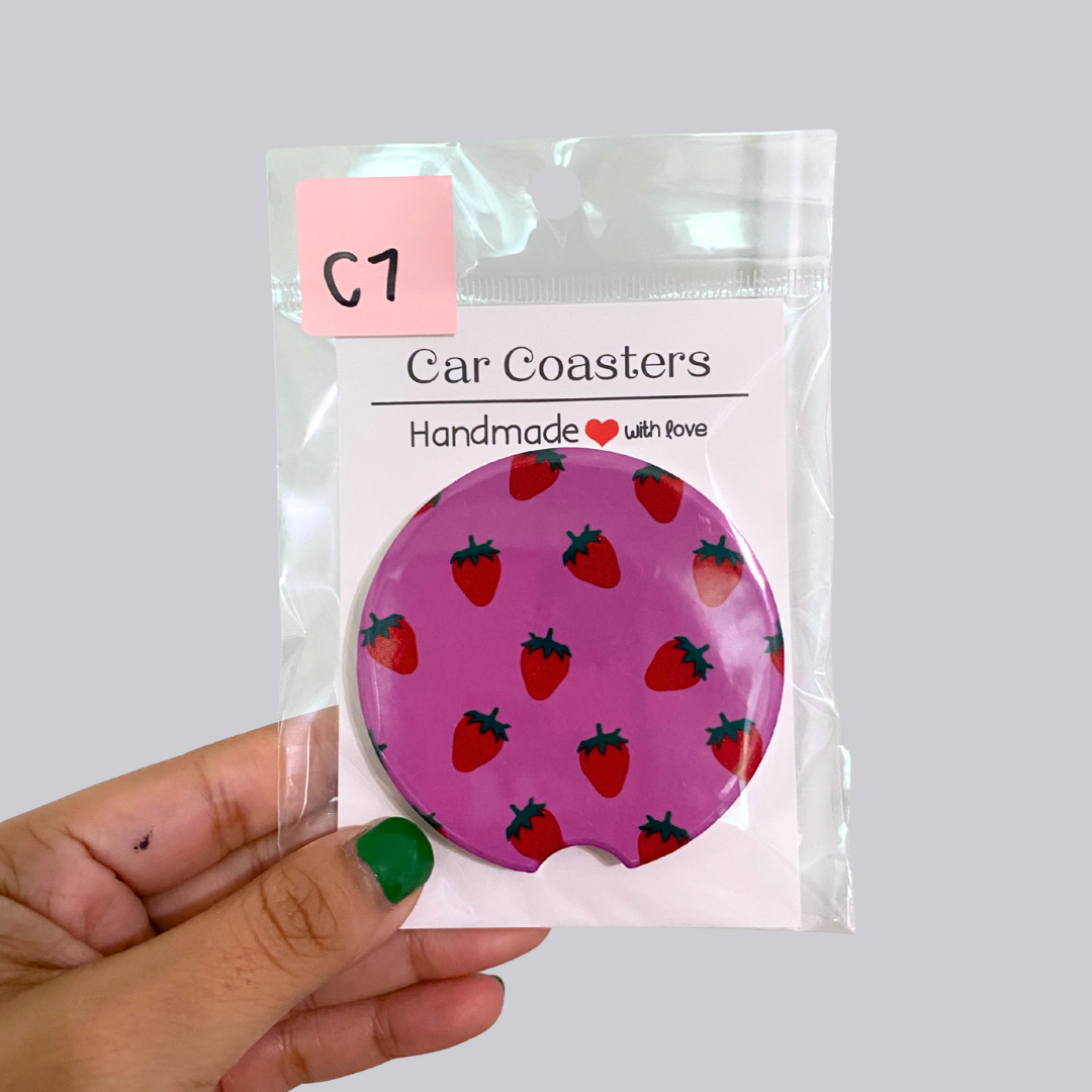 Strawberry Ceramic Car Coaster
