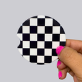 Black and White Checker Ceramic Car Coasters