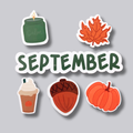 September Fall Calendar Magnets