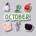 October Fall / Halloween Calendar Magnets