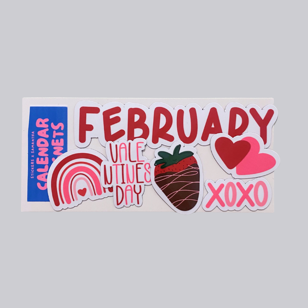 February Valentines Calendar Magnets