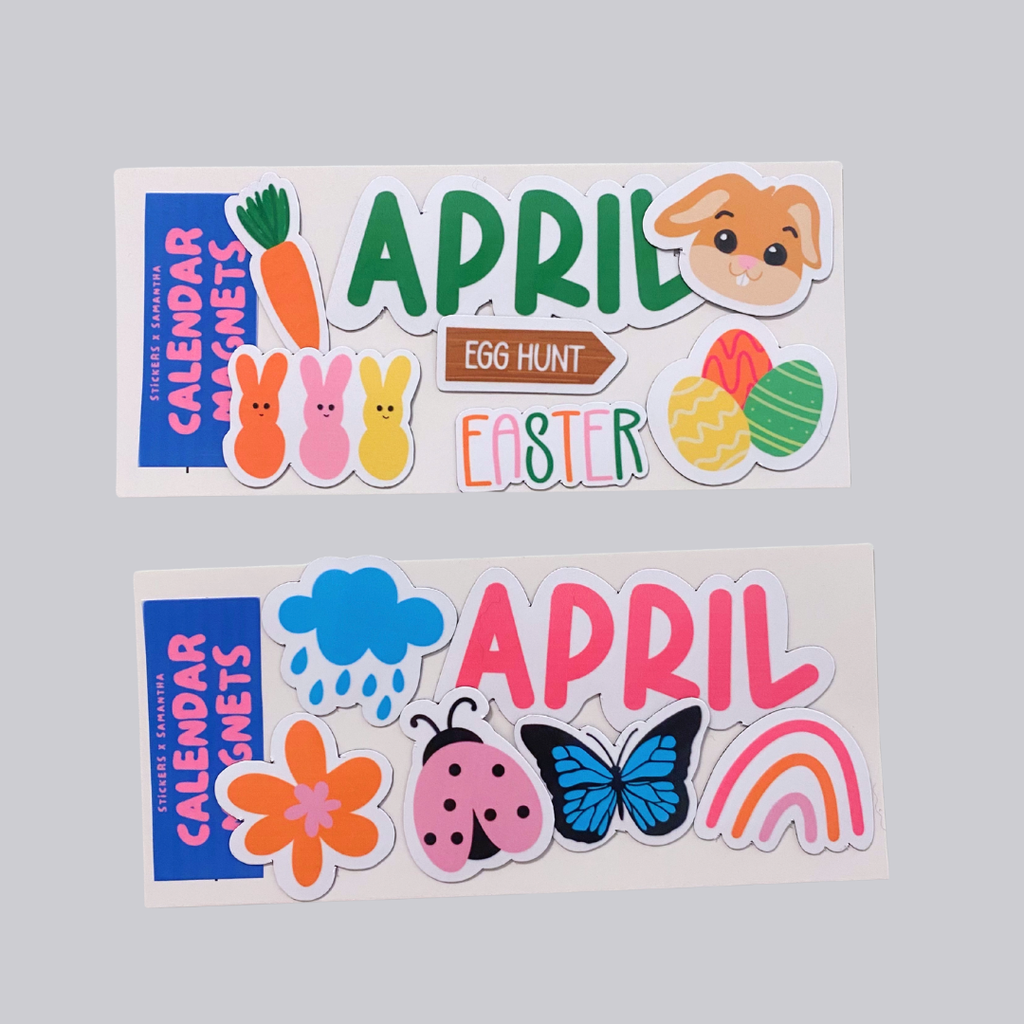 April Spring Calendar Magnets