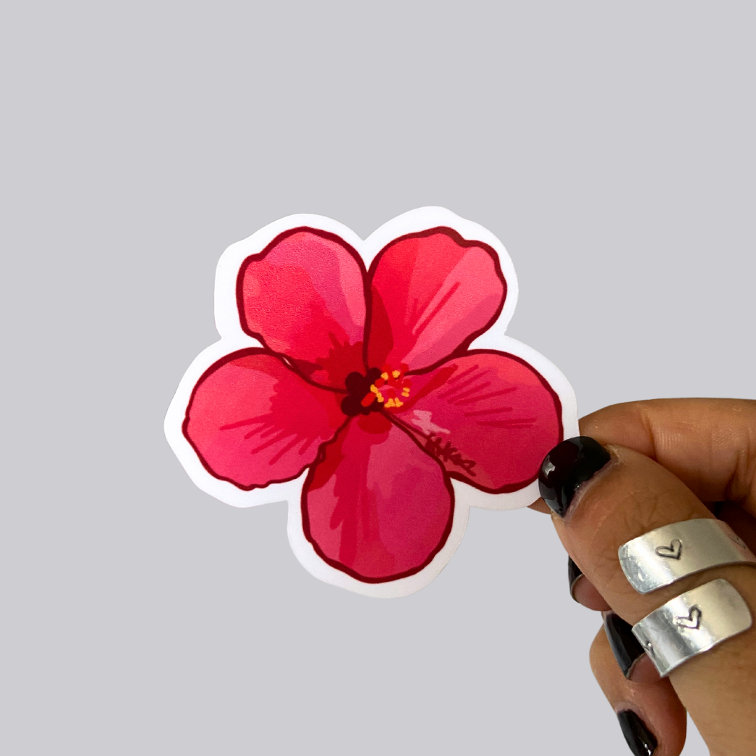 Hibiscus Plant Sticker / Magnet