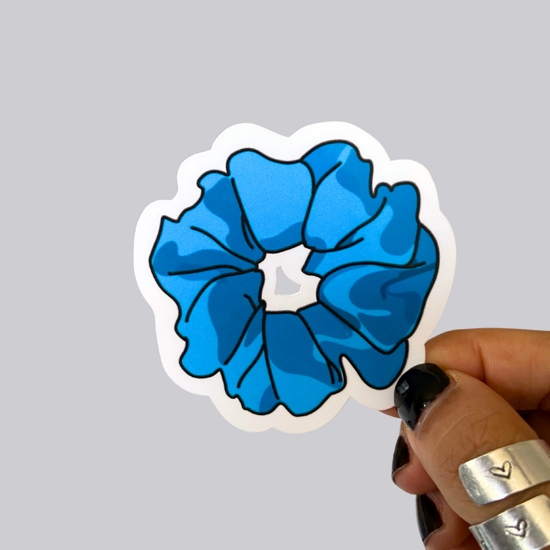 Blue Hair Tie Sticker / Magnet