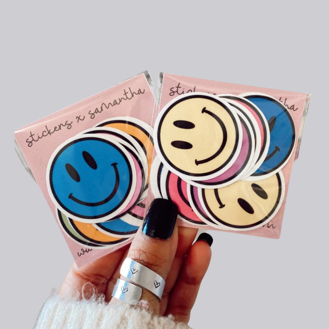 Smiley Face Mini Sticker / Magnet Pack