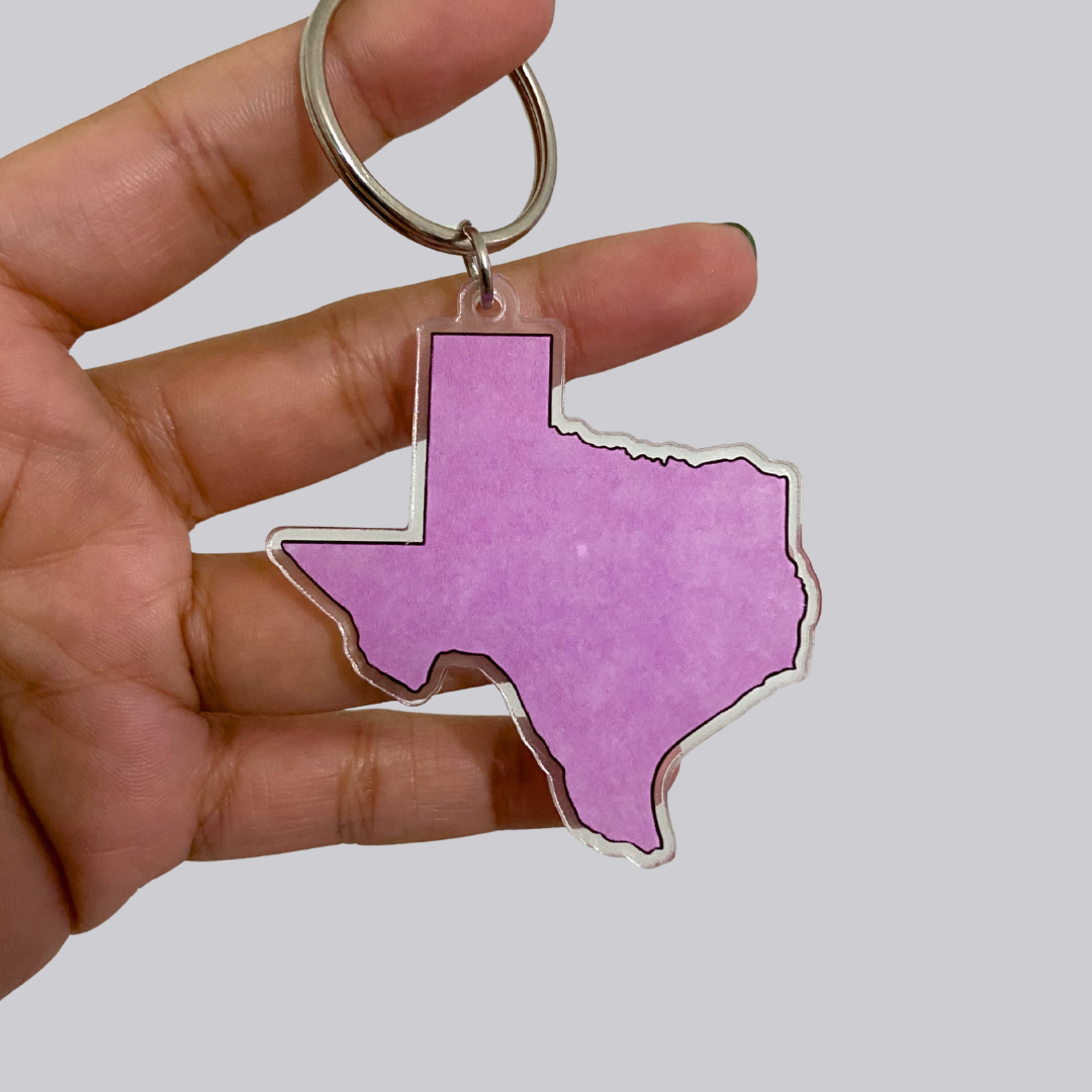 Pink Texas Acrylic Keychain