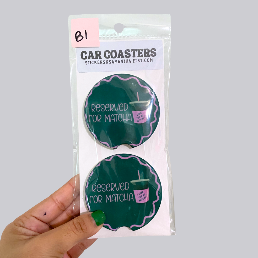 Matcha Ceramic Car Coasters