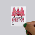 Pink Christmas Gift Tag Sticker