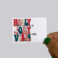Holly Jolly Vibes Christmas Gift Tag Sticker