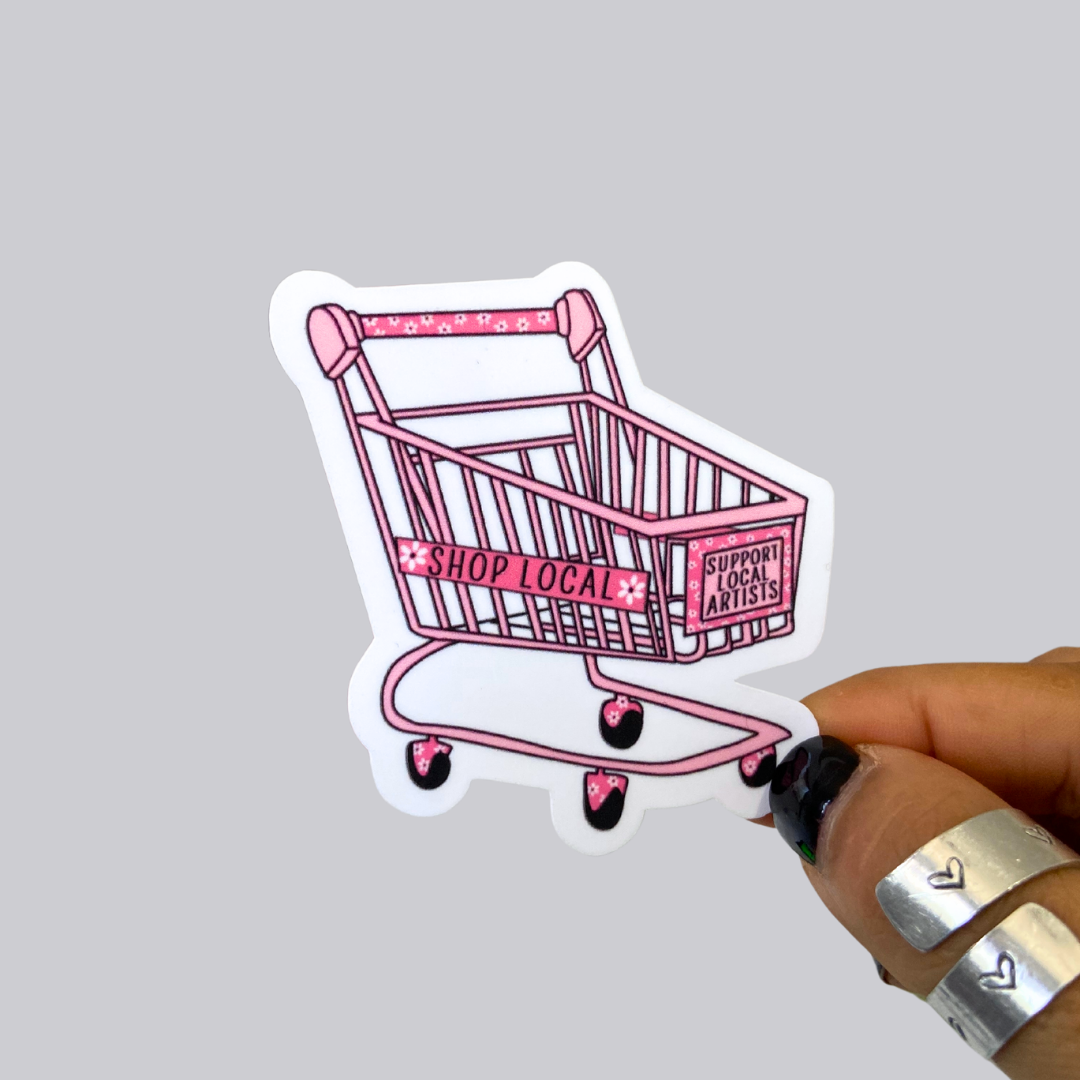 Shop Local Cart Sticker / Magnet