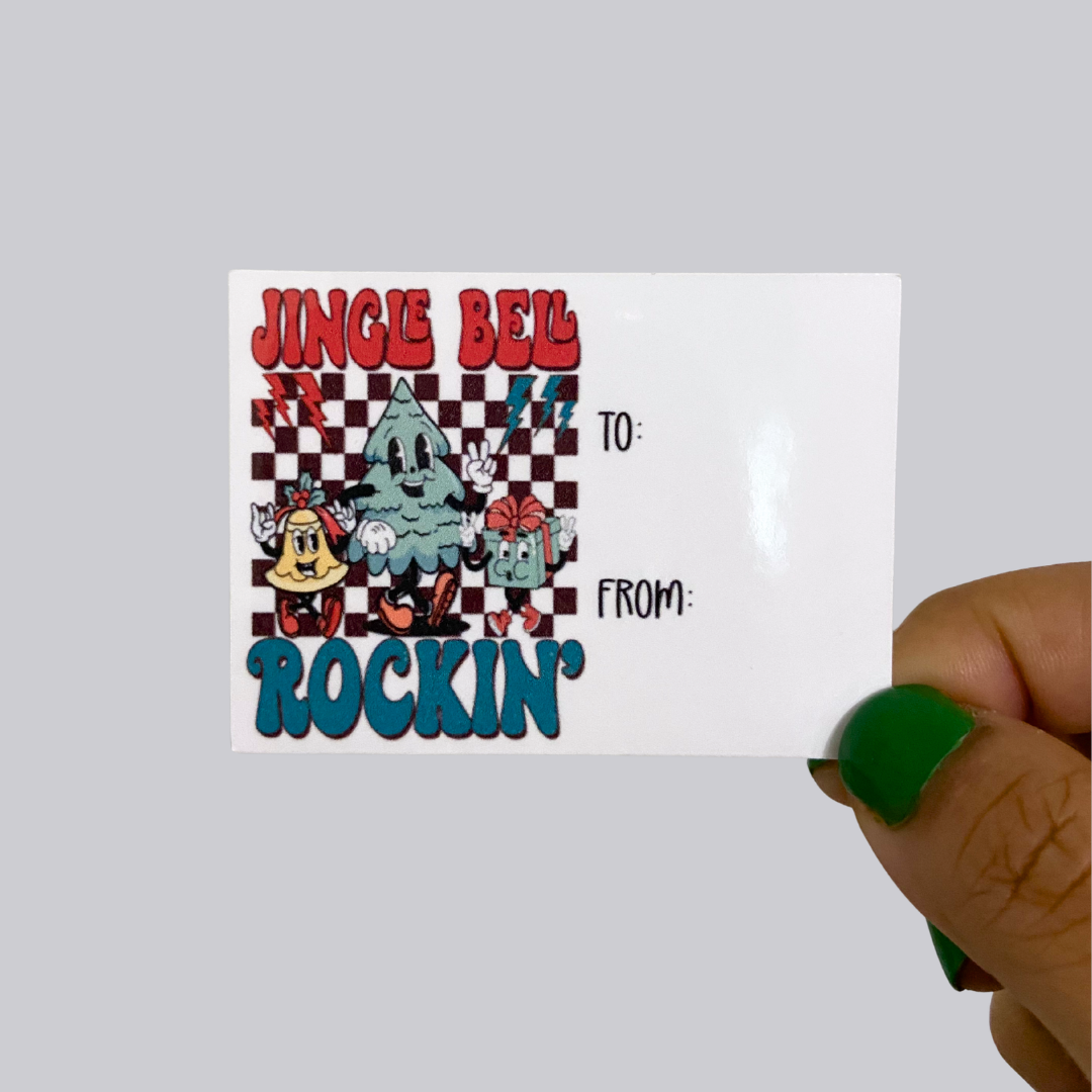Jingle Bell Rockin' Christmas Gift Tag Sticker