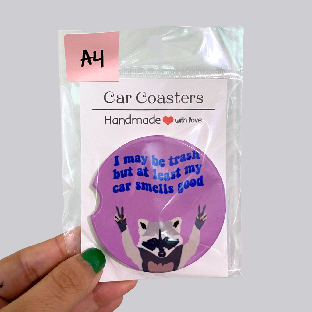 Raccoon Ceramic Car Coaster