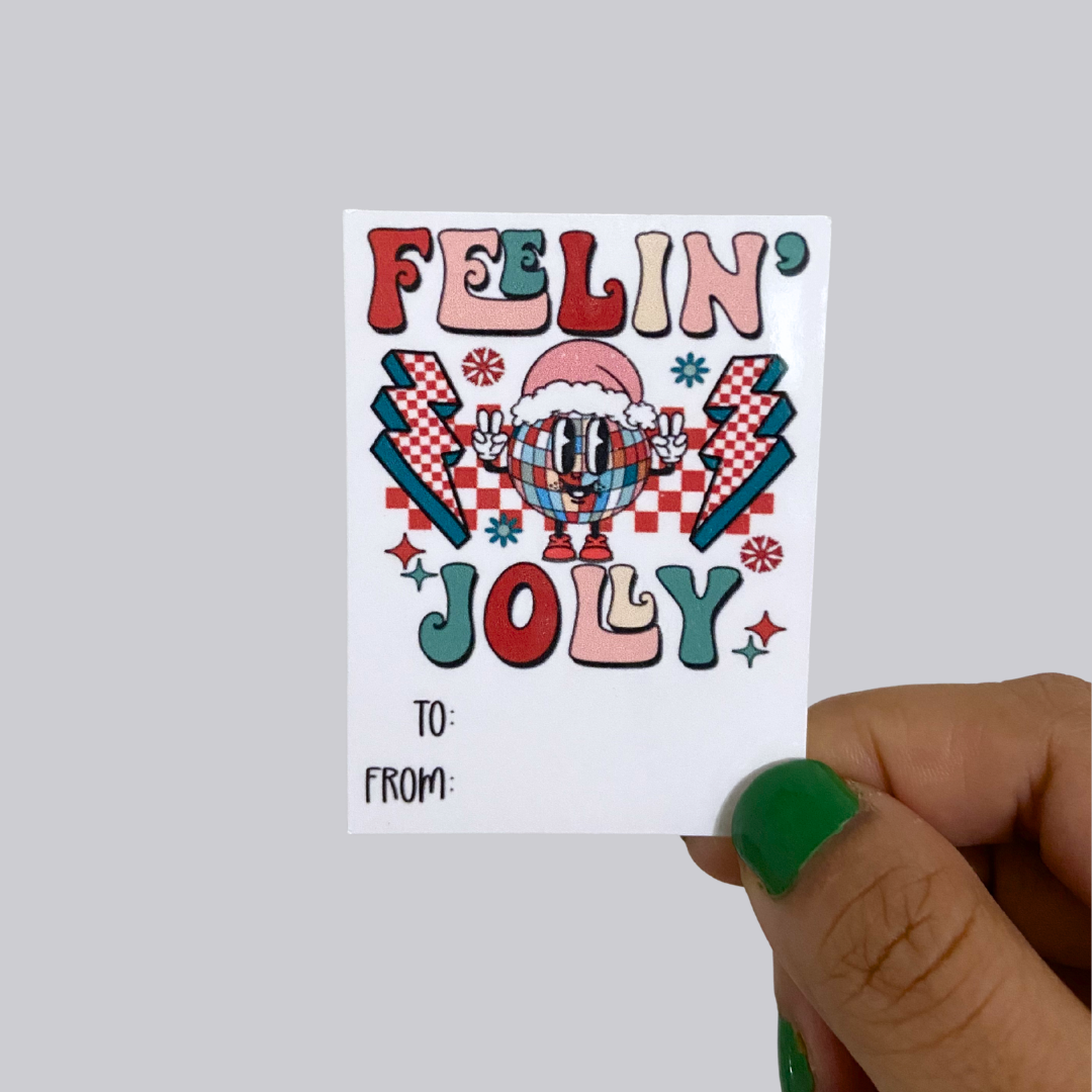 Feelin Jolly Christmas Gift Tag Sticker