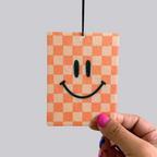 Smiley Face Checker Hanging Car Air Freshener | Car Accessory
