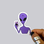 Alien Selfie Sticker / Magnet