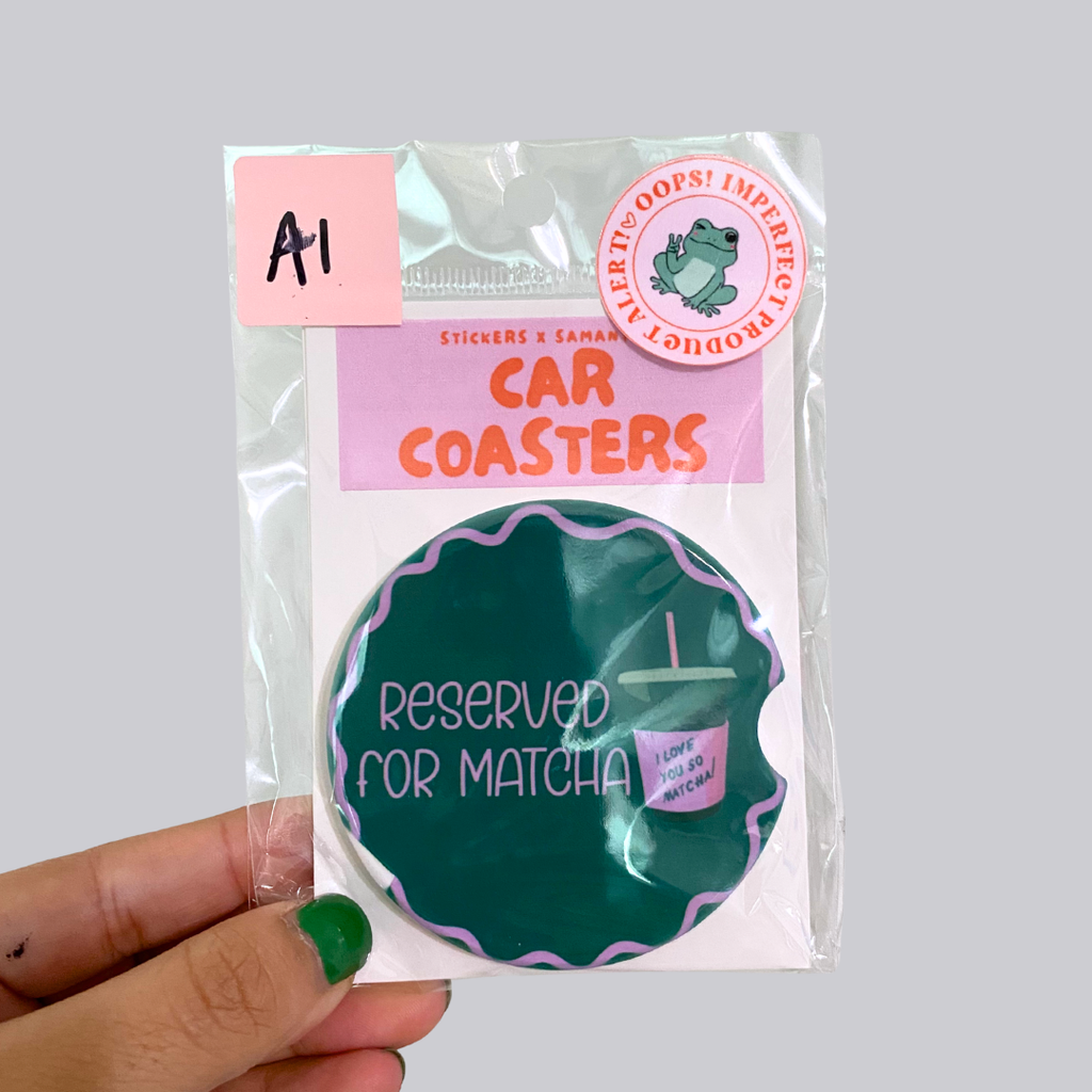 Matcha Ceramic Car Coasters