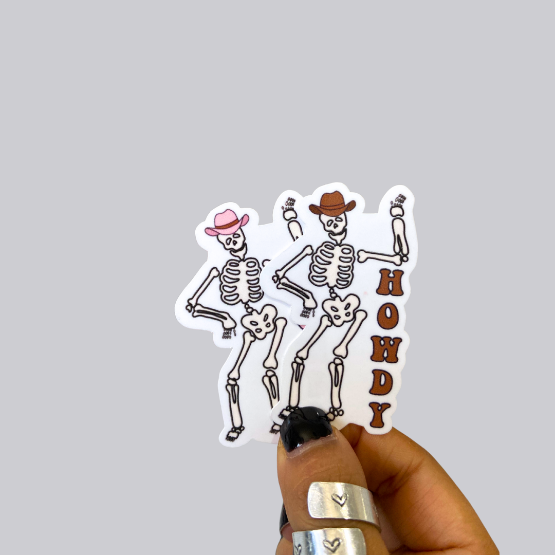 Howdy Skeleton Sticker / Magnet