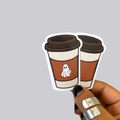 Hot Coffee Ghost Sticker / Magnet