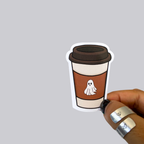 Hot Coffee Ghost Sticker / Magnet