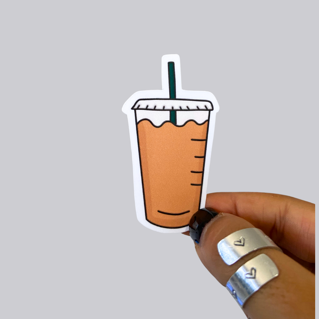 Iced Coffee Ghost Sticker / Magnet