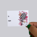 Pink Checker Christmas Gift Tag Sticker