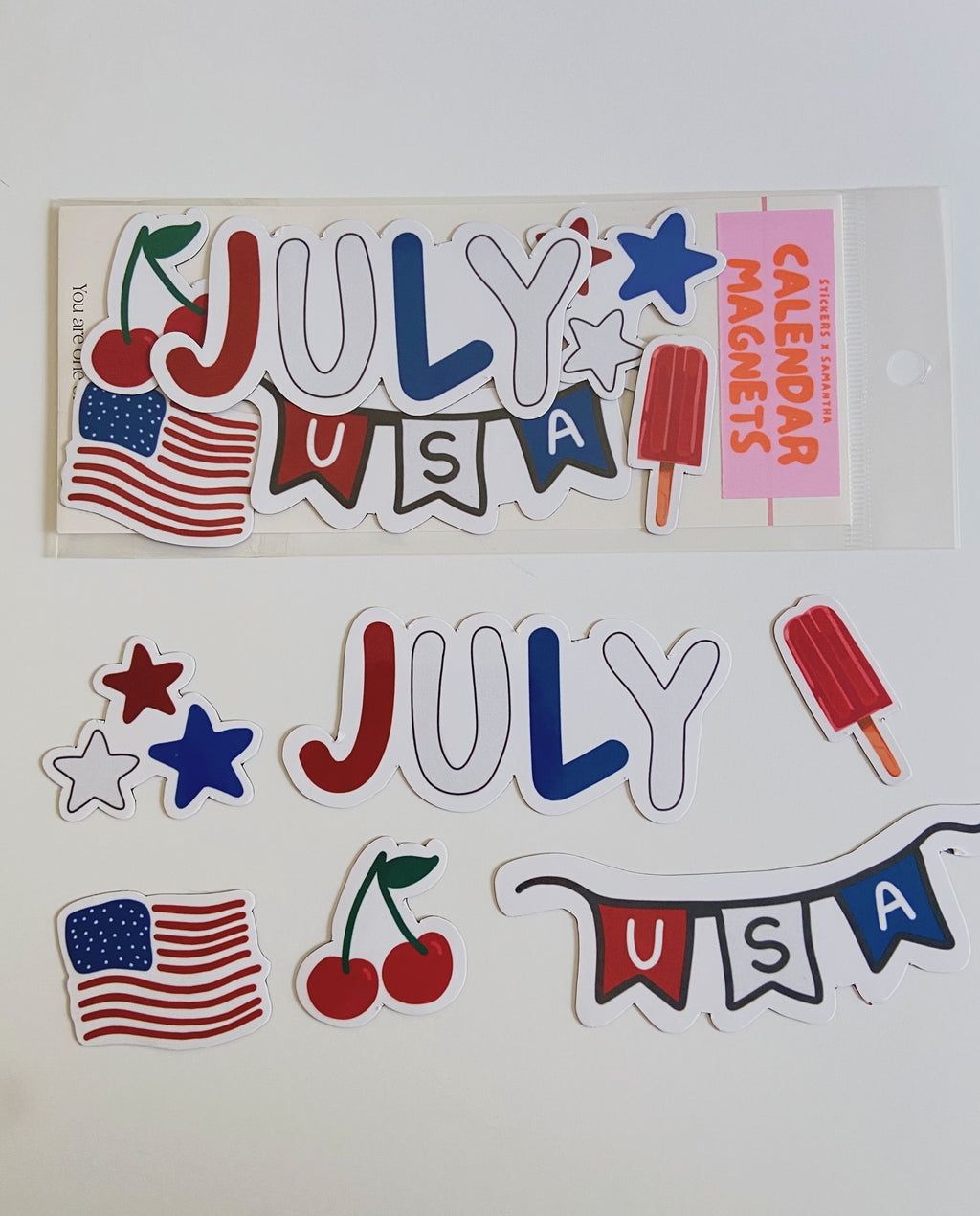 July Summer / Fourth of July Calendar Magnets
