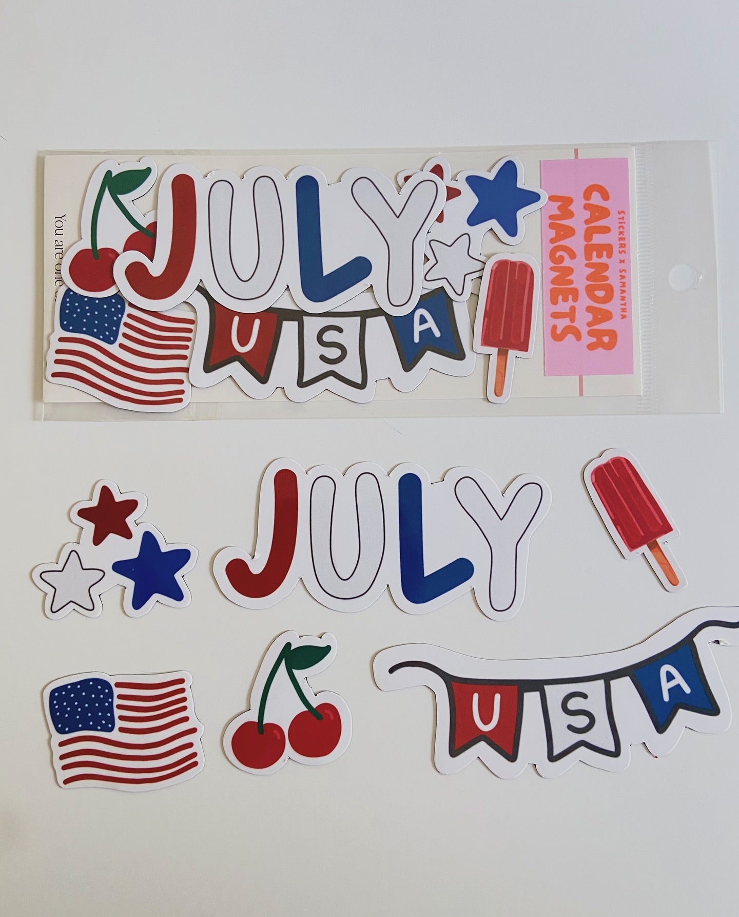 July Summer / Fourth of July Calendar Magnets