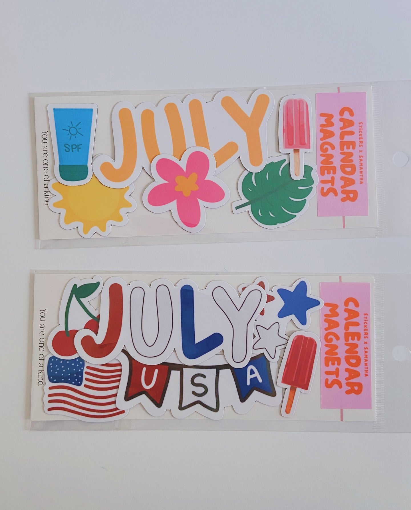 July Summer / Fourth of July Calendar Magnets